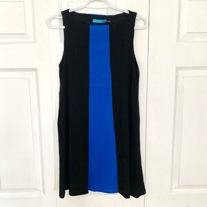 ALICE + OLIVIA Blue And Black Colorblock Short Wool Dress Women’s Size XS
